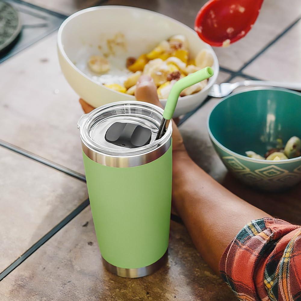 Popotes de Metal Diumepo 20 oz con Punta de Silicona - 5 Piezas