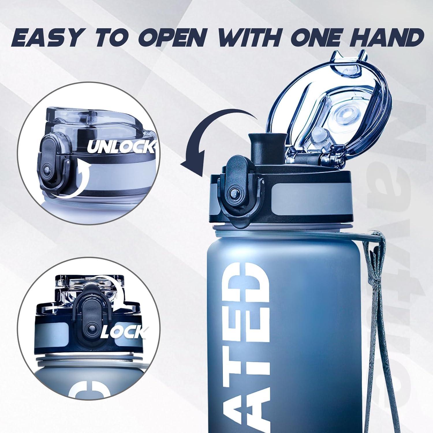 Botella de Agua Reutilizable NAVTUE 500ml Boca Ancha a Prueba de Fugas