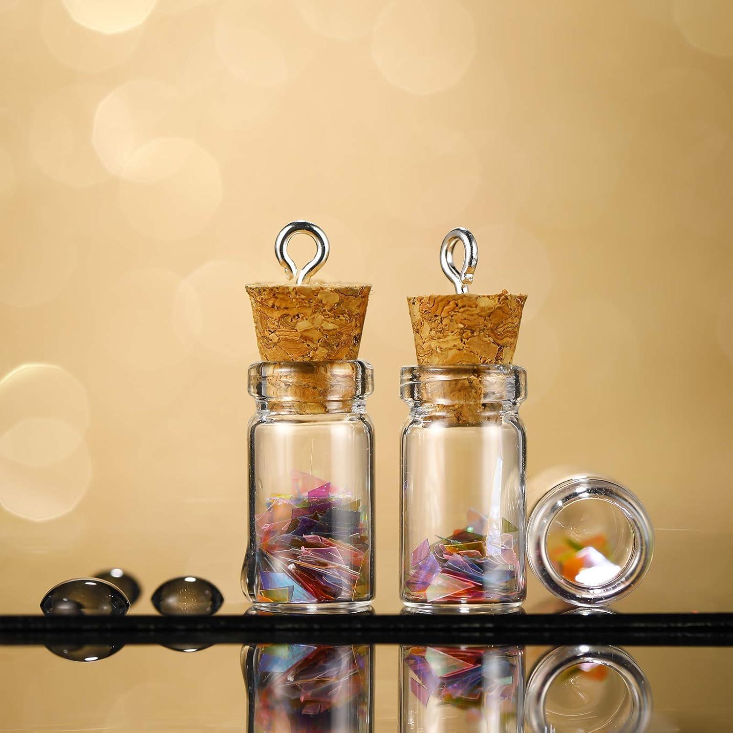 Set de 50 Mini Botellas de Vidrio Yungyan 0.5ml con Corcho