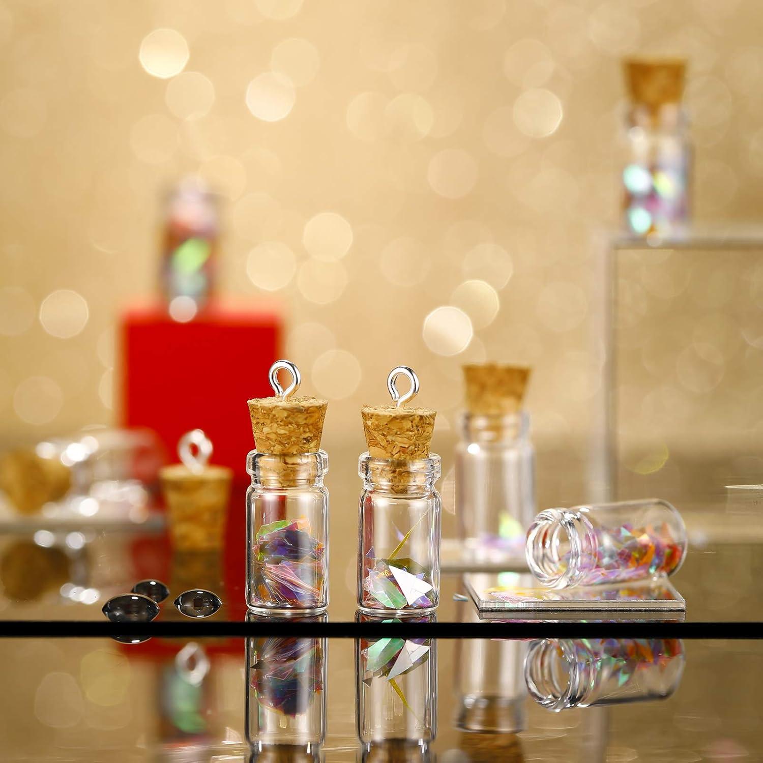 Set de 50 Mini Botellas de Vidrio Yungyan 0.5ml con Corcho