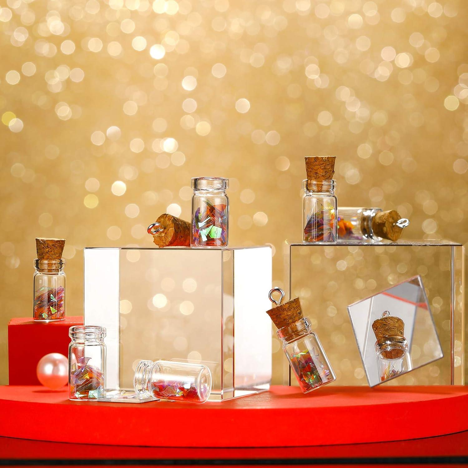 Set de 50 Mini Botellas de Vidrio Yungyan 0.5ml con Corcho