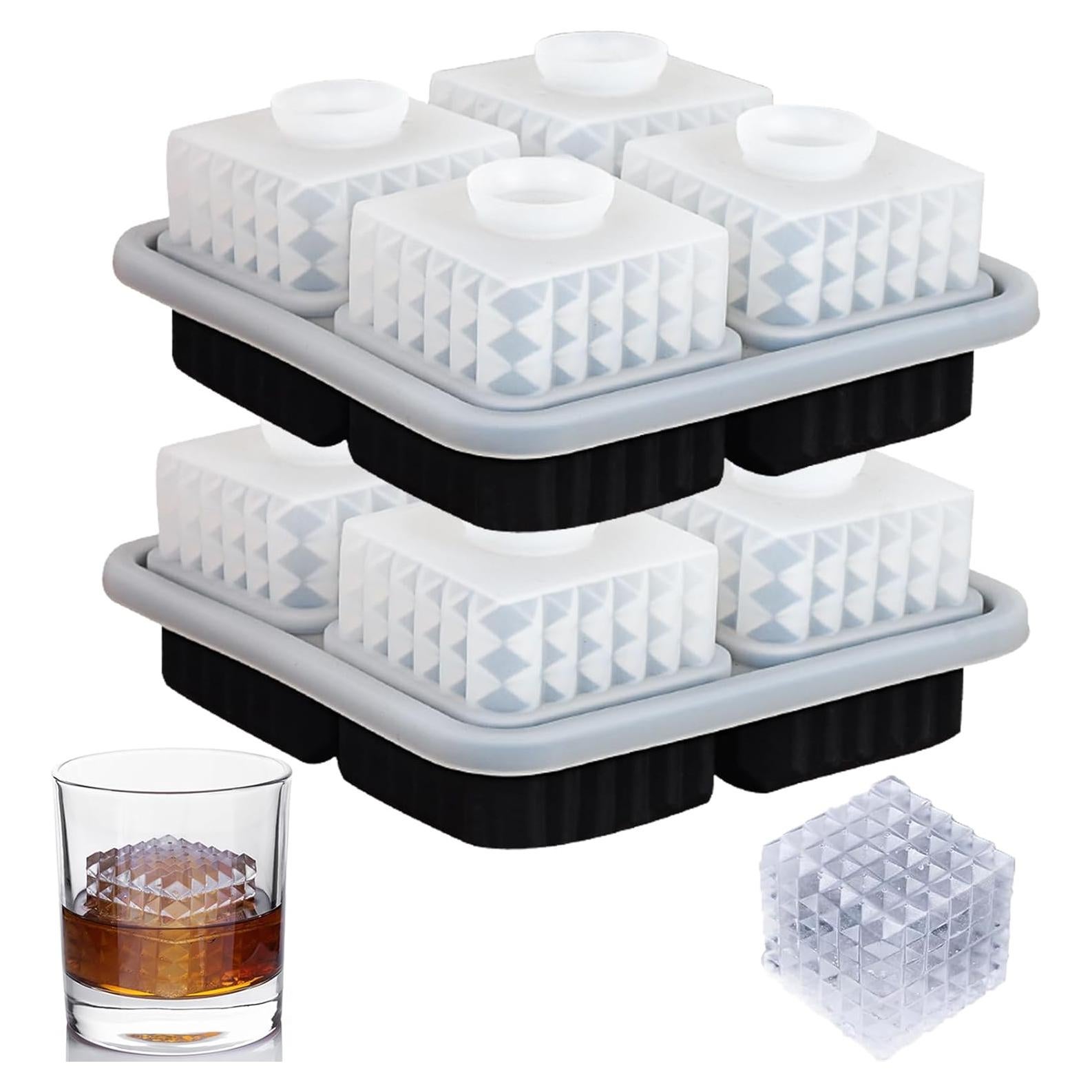 Molde de Cubos de Hielo Aibirui 2 Pulgadas con Tapa - Silicona