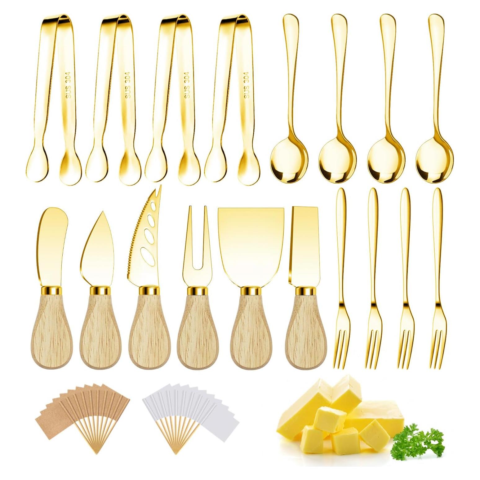 Juego de Utensilios de Charcutería Dorados 58 Piezas Mlurcu