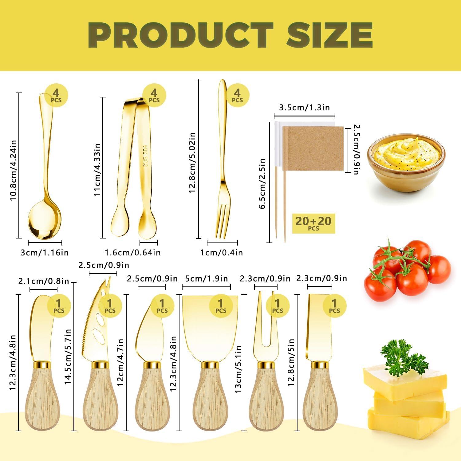 Juego de Utensilios de Charcutería Dorados 58 Piezas Mlurcu