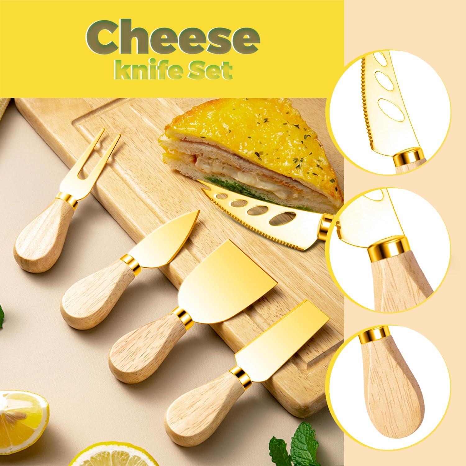 Juego de Utensilios de Charcutería Dorados 58 Piezas Mlurcu