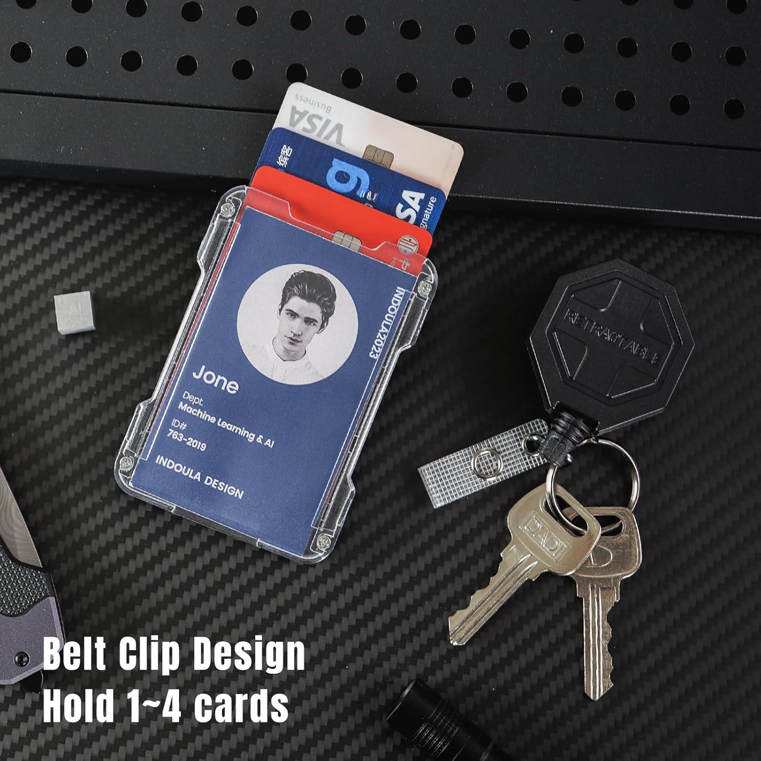 Soporte Retráctil para Insignias Indoula con Clip y 4 Tarjetas