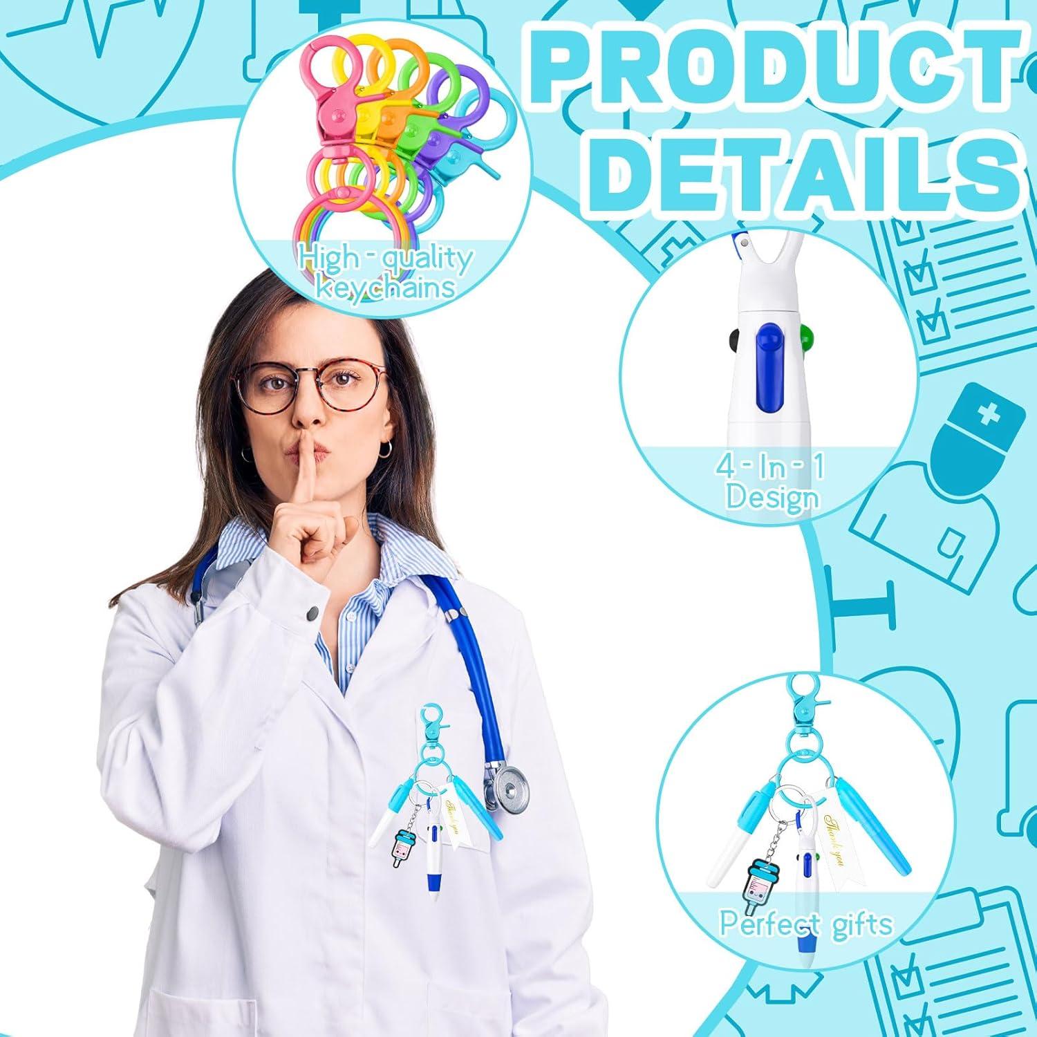 Set de 6 Bolígrafos y Llavero de Enfermería Demonwer