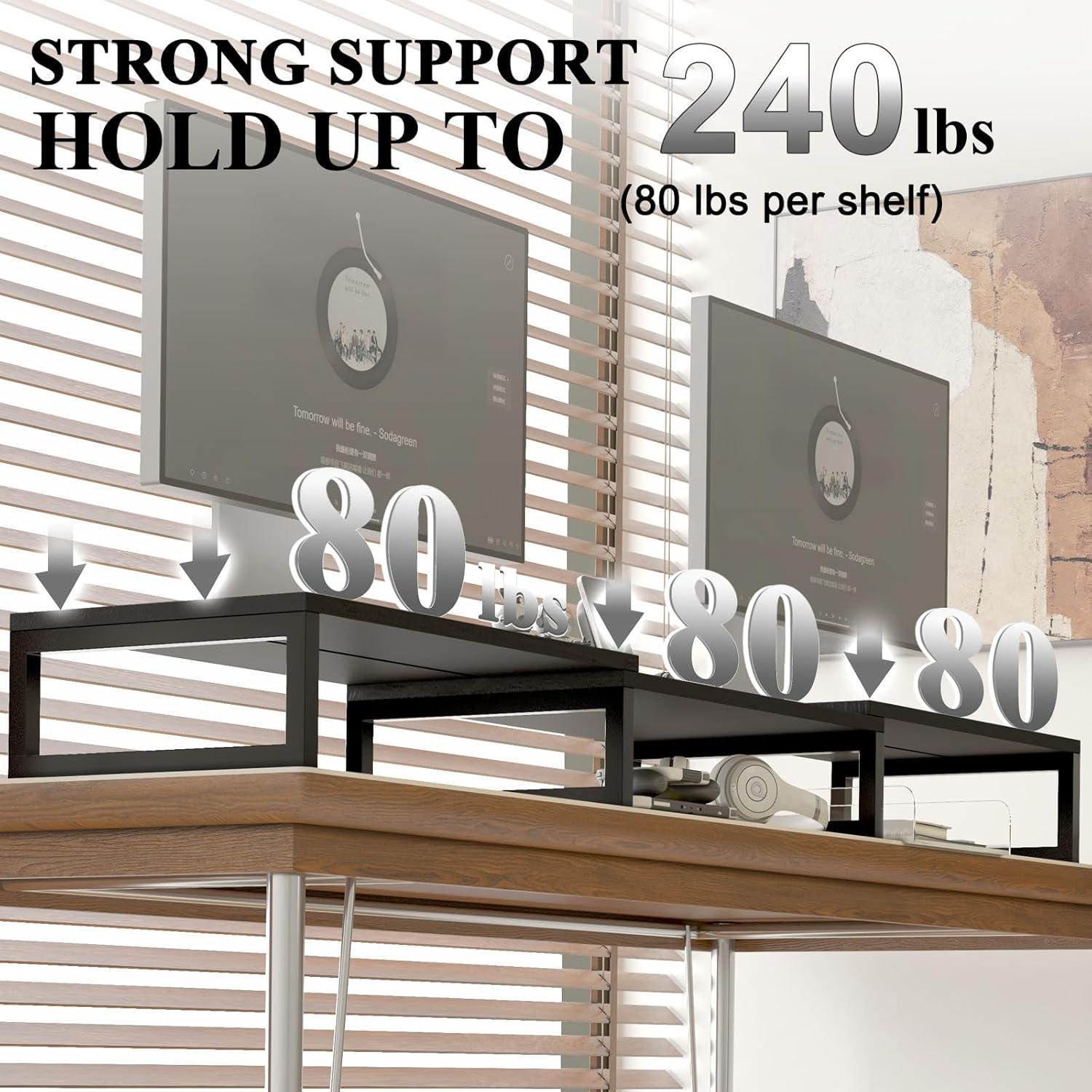 Soporte para Doble Monitor TEAMIX Ajustable 3 Estantes 240 kg