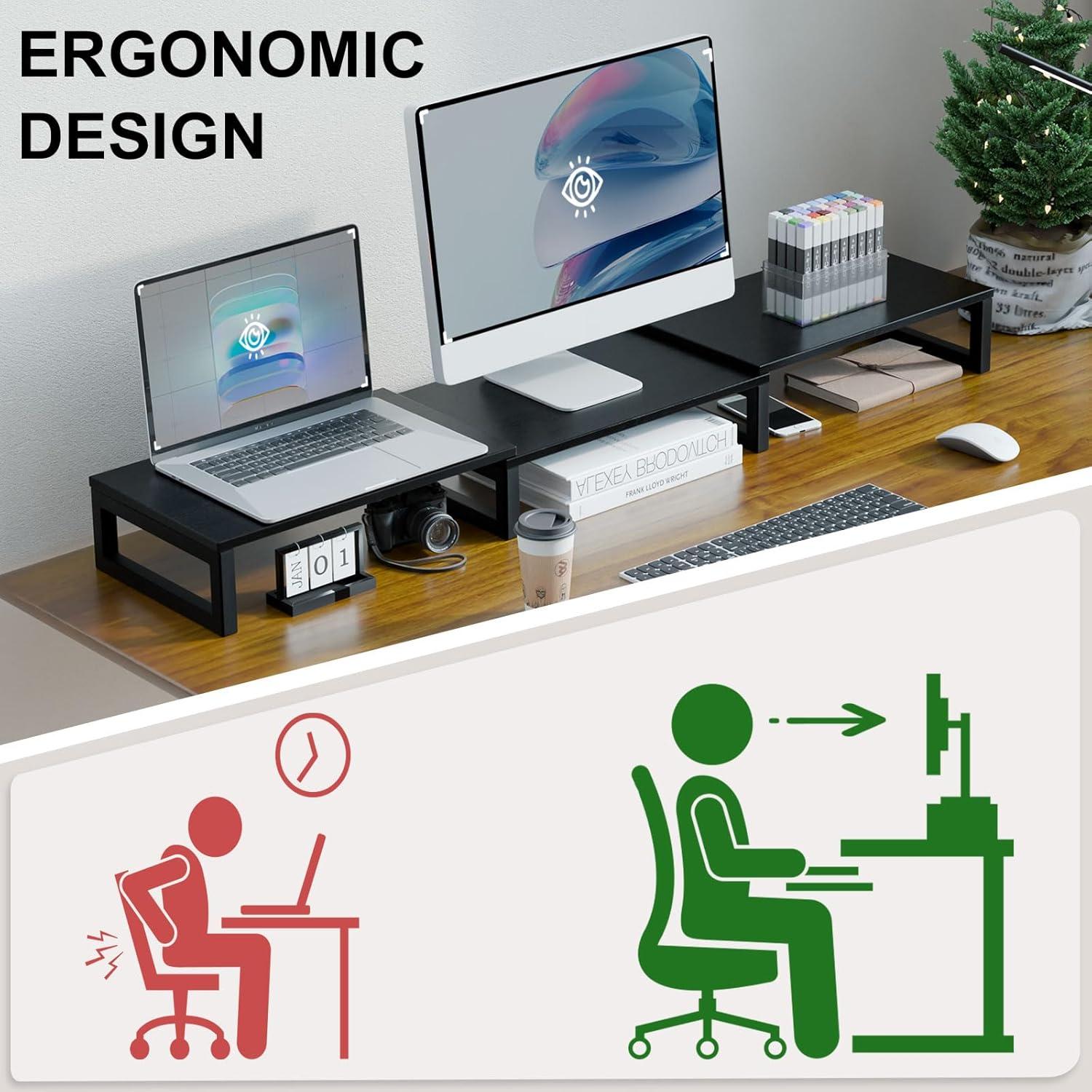 Soporte para Doble Monitor TEAMIX Ajustable 3 Estantes 240 kg