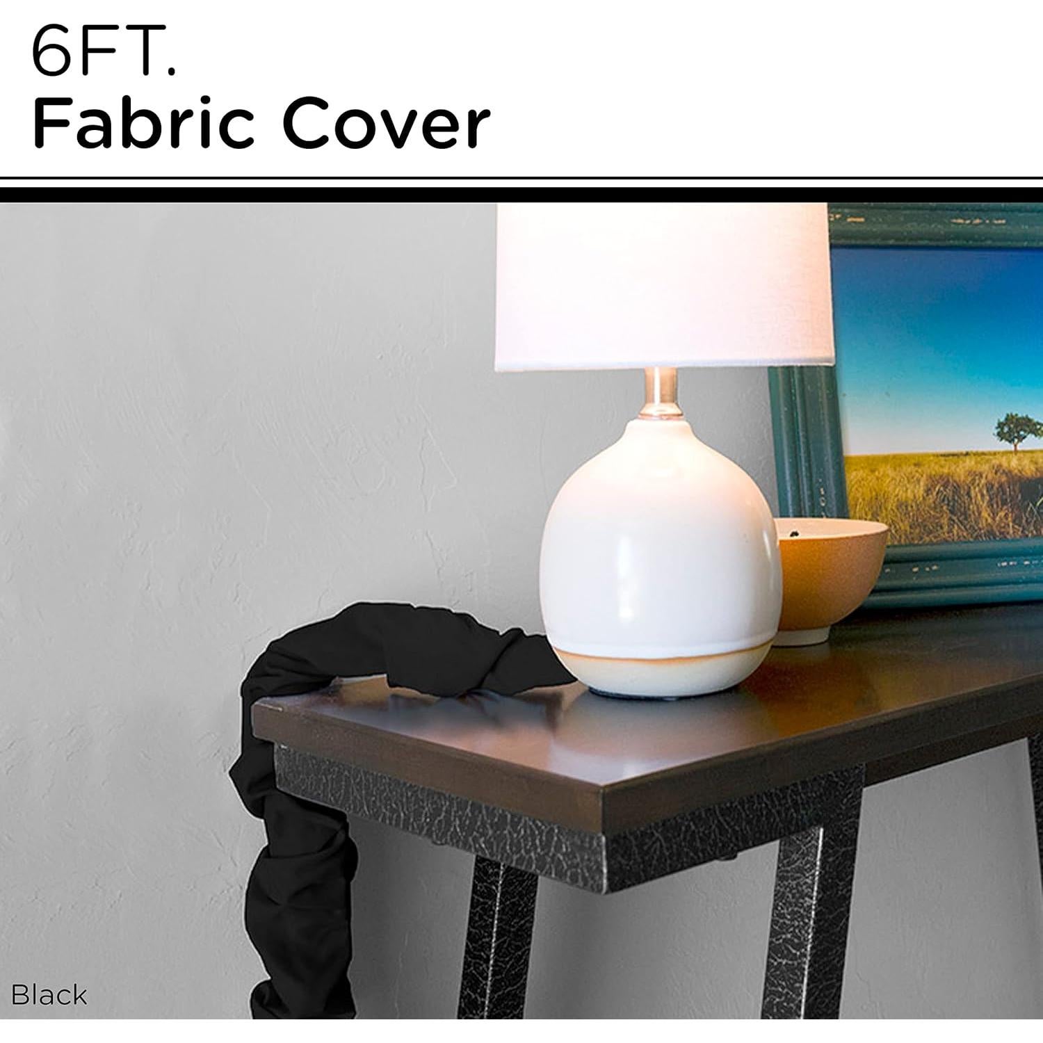 Cubierta de Cable de Tela Negra Cordinate 1.83 m para Lámparas