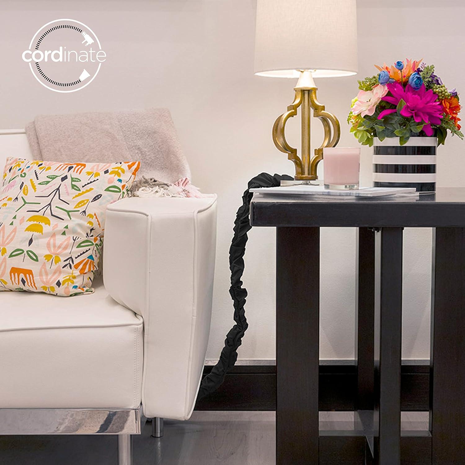 Cubierta de Cable de Tela Negra Cordinate 1.83 m para Lámparas