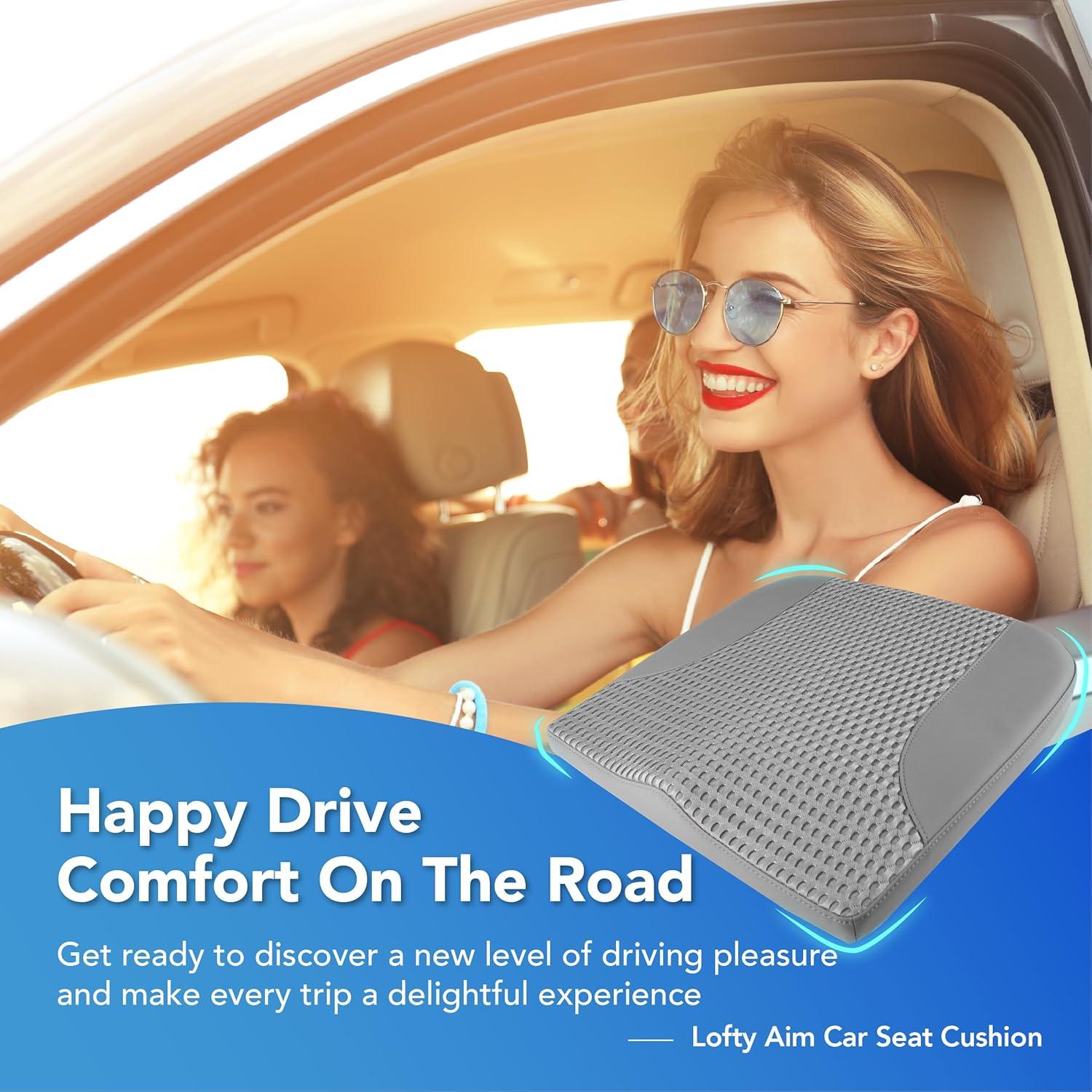 Cojín de Asiento para Coche Lofty Aim - Espuma Viscoelástica Gris