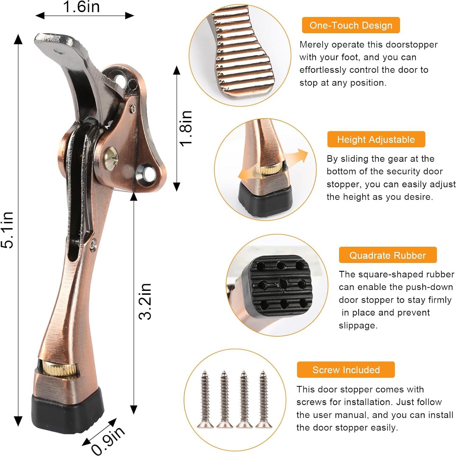Tope de puerta KXIPB bronce 2 unidades ajustables de aluminio