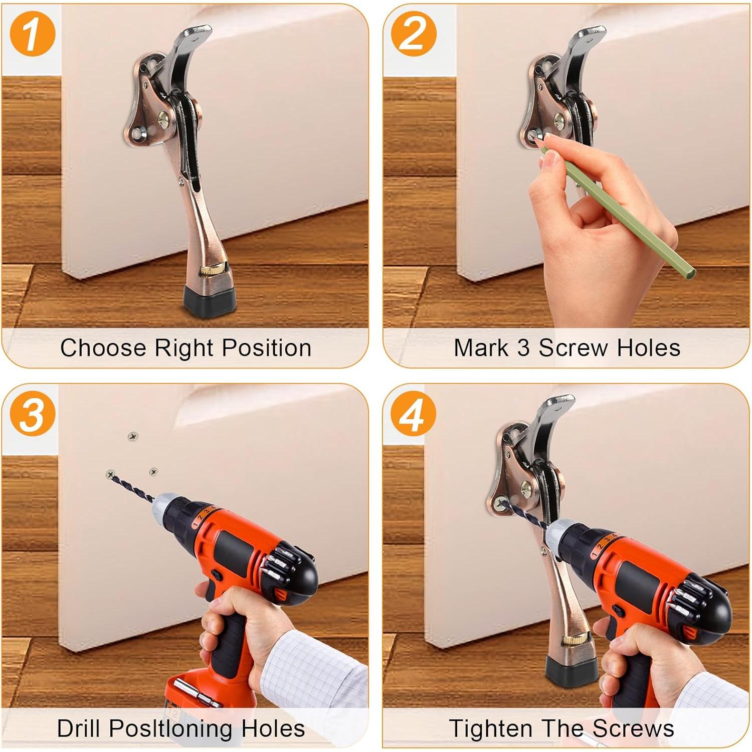 Tope de puerta KXIPB bronce 2 unidades ajustables de aluminio