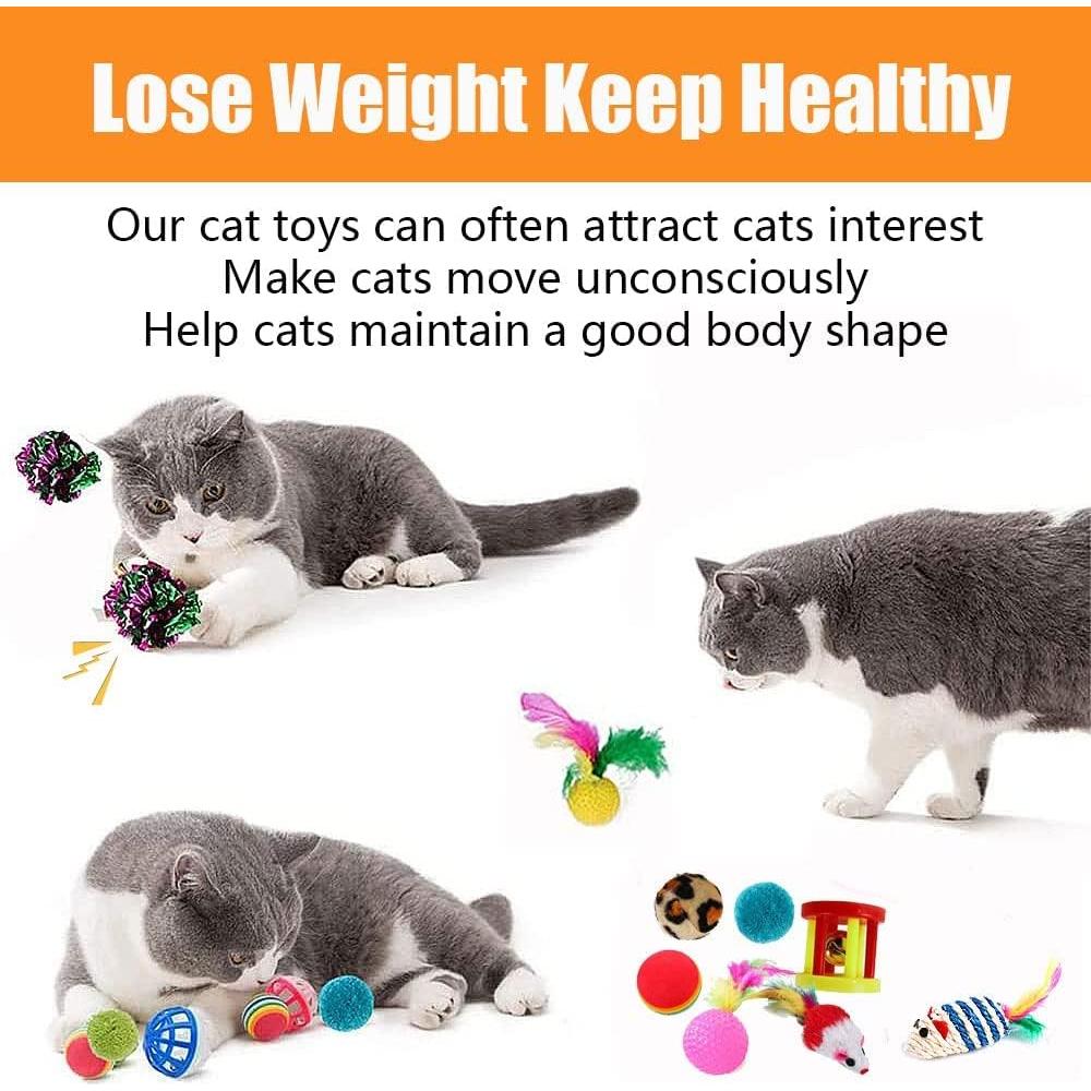 21 Piezas Juguetes para Gatos Interactivos - Túnel Plegable y Varita de Plumas