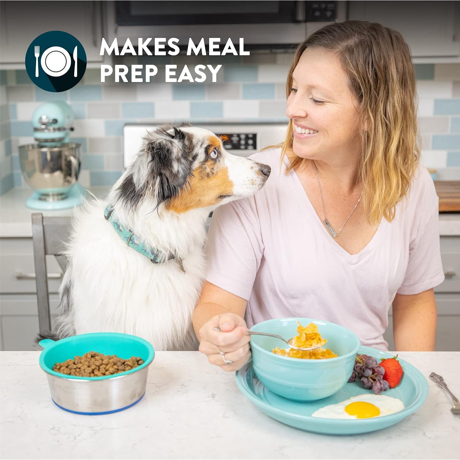 Tazón de Acero Inoxidable DuraPet 1.25 Tazas con Inserciones TPE