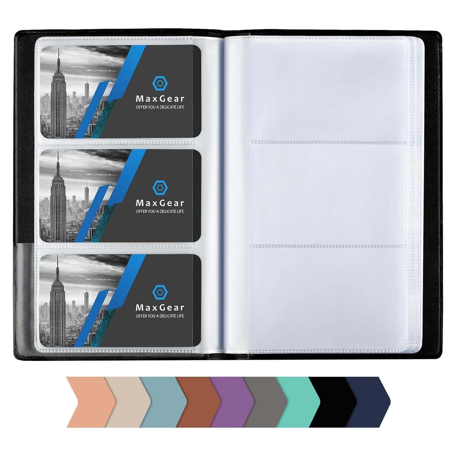 Organizador de Tarjetas de Negocios MaxGear, 240 Tarjetas, Negro