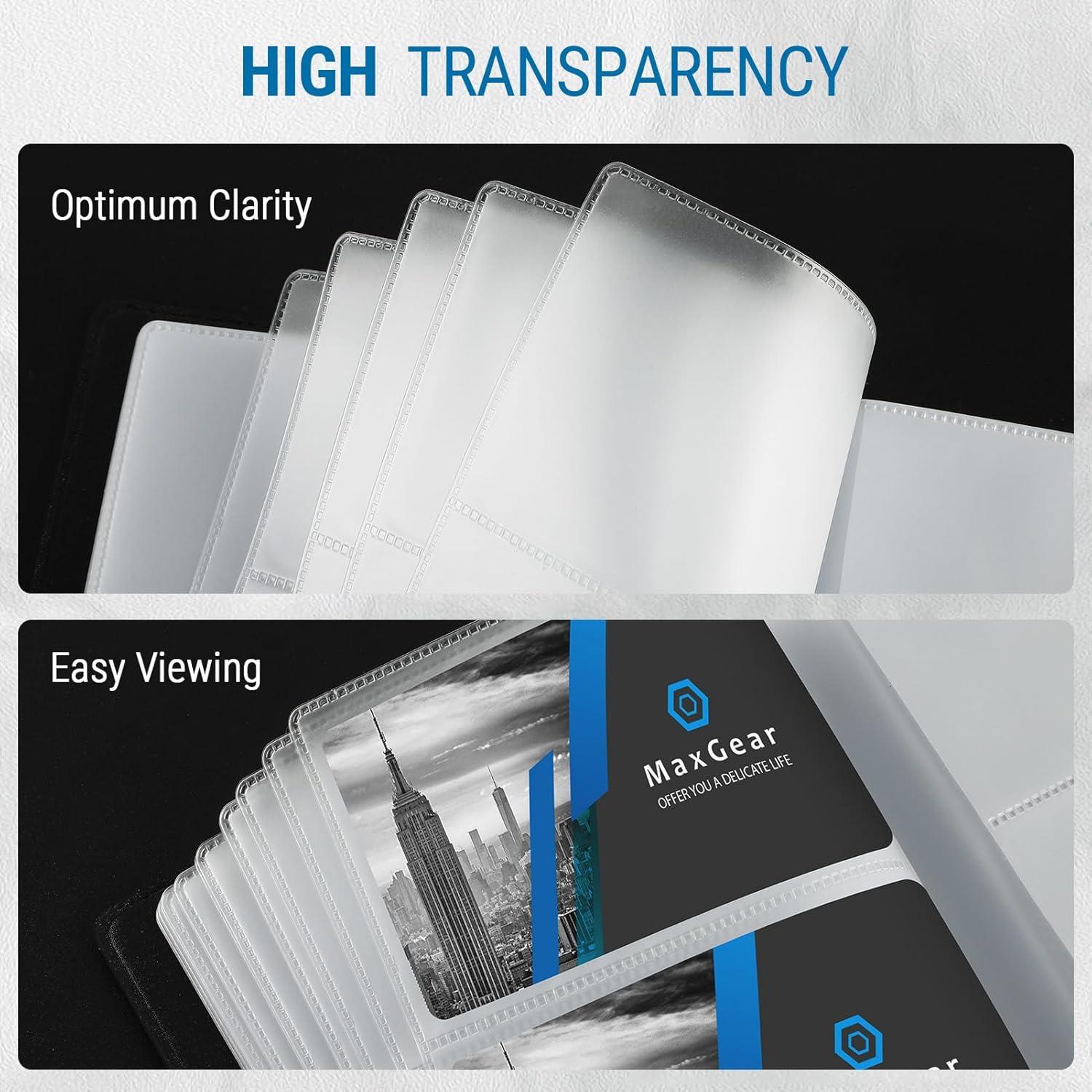 Organizador de Tarjetas de Negocios MaxGear, 240 Tarjetas, Negro