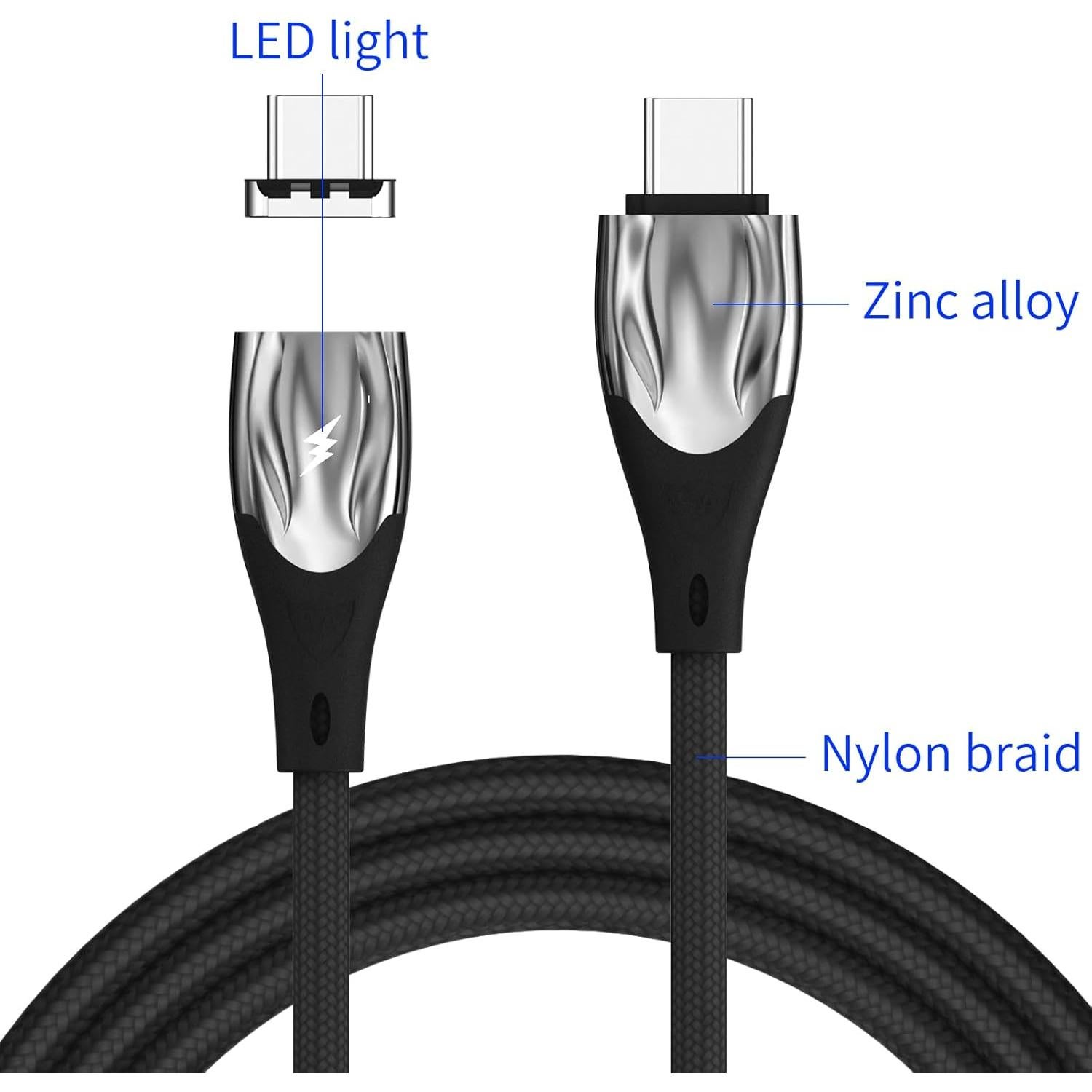 Cable de Carga Magnético USB C 100W CNakdDG 1m/2m/2m