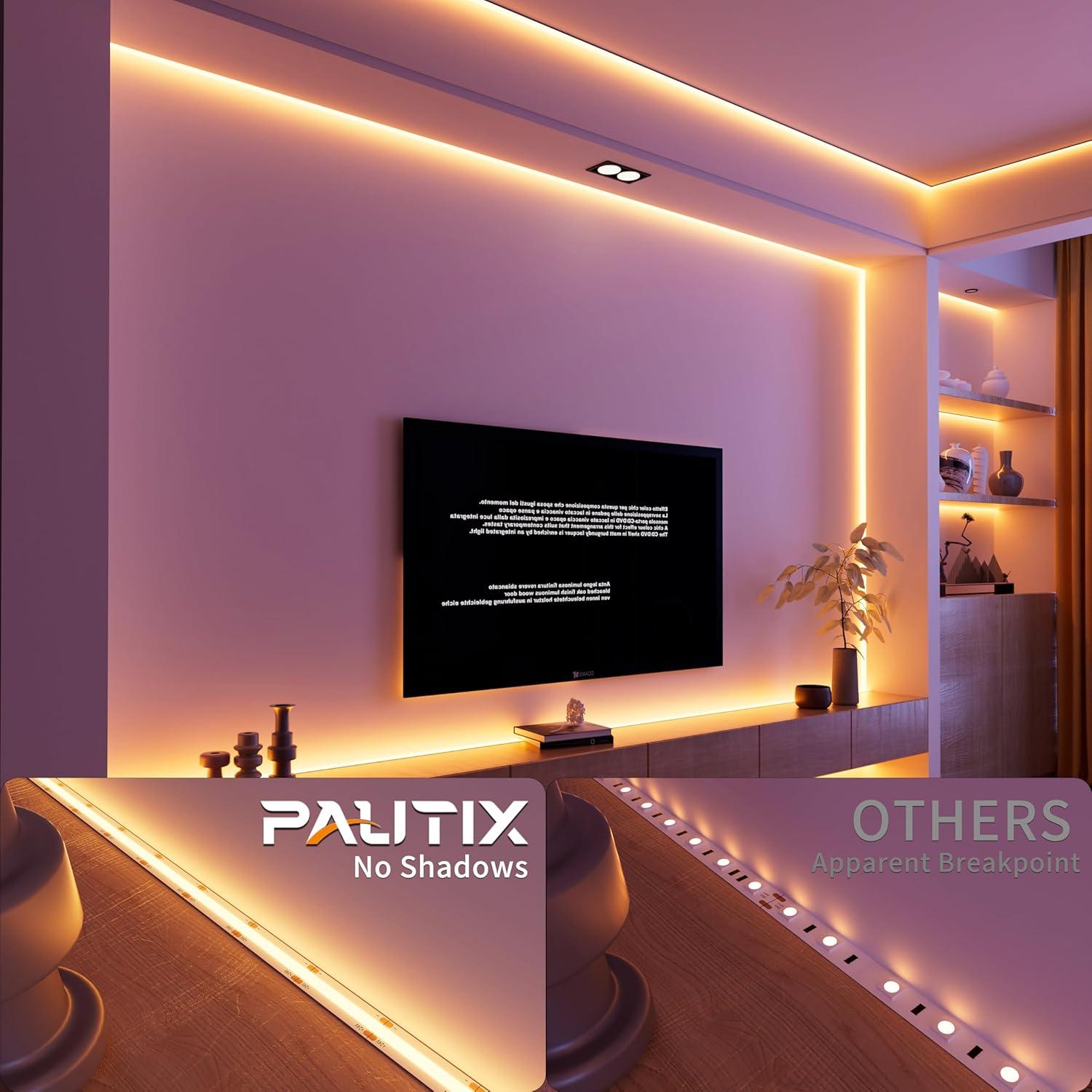 Tira LED COB PAUTIX 2000K 6.1m Regulable con Control Remoto