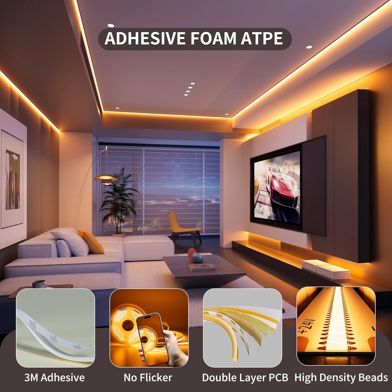 Tira LED COB PAUTIX 2000K 6.1m Regulable con Control Remoto