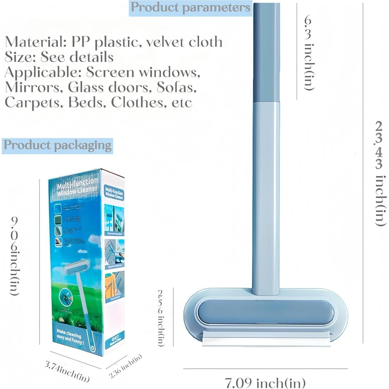 Removedor de Pelo de Mascotas 4-en-1 Owtemeot con Mango Extensible