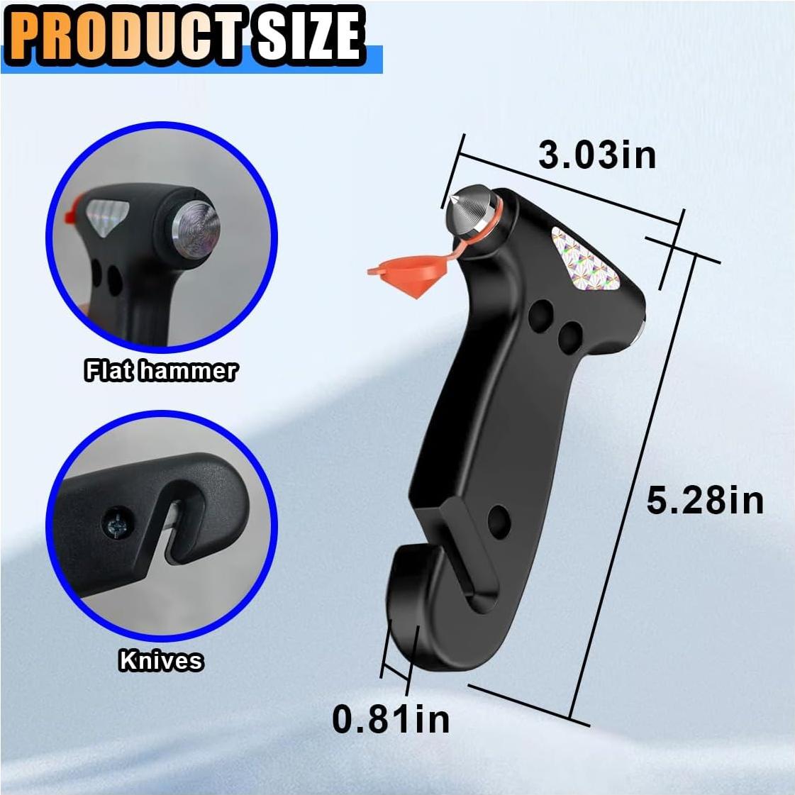 Martillo de Seguridad KITUREK 2pcs para Automóvil - Escape Emergencia