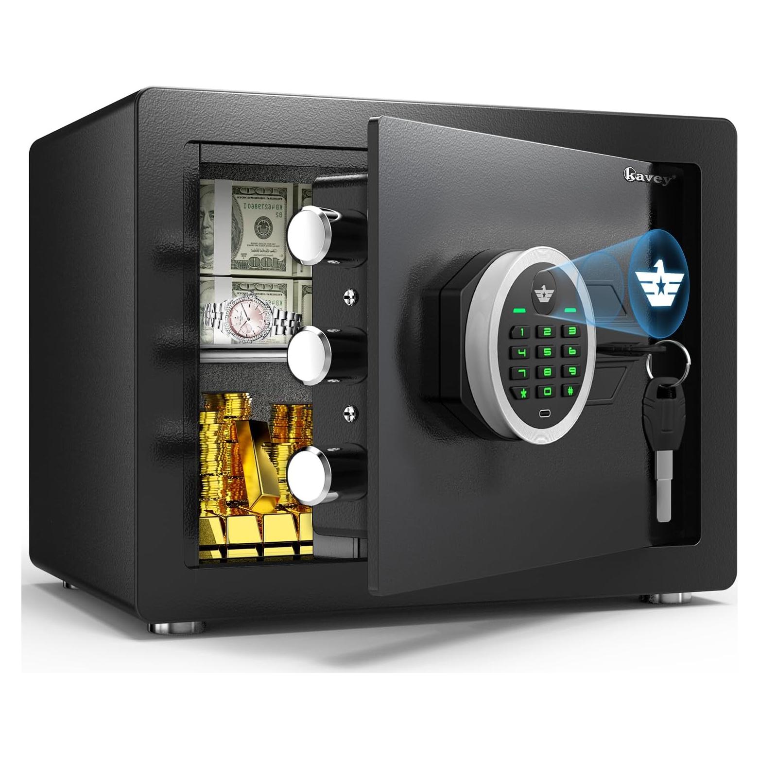 Caja Fuerte Kavey 1.2 Pies Cúbicos con Teclado Digital y Alarma