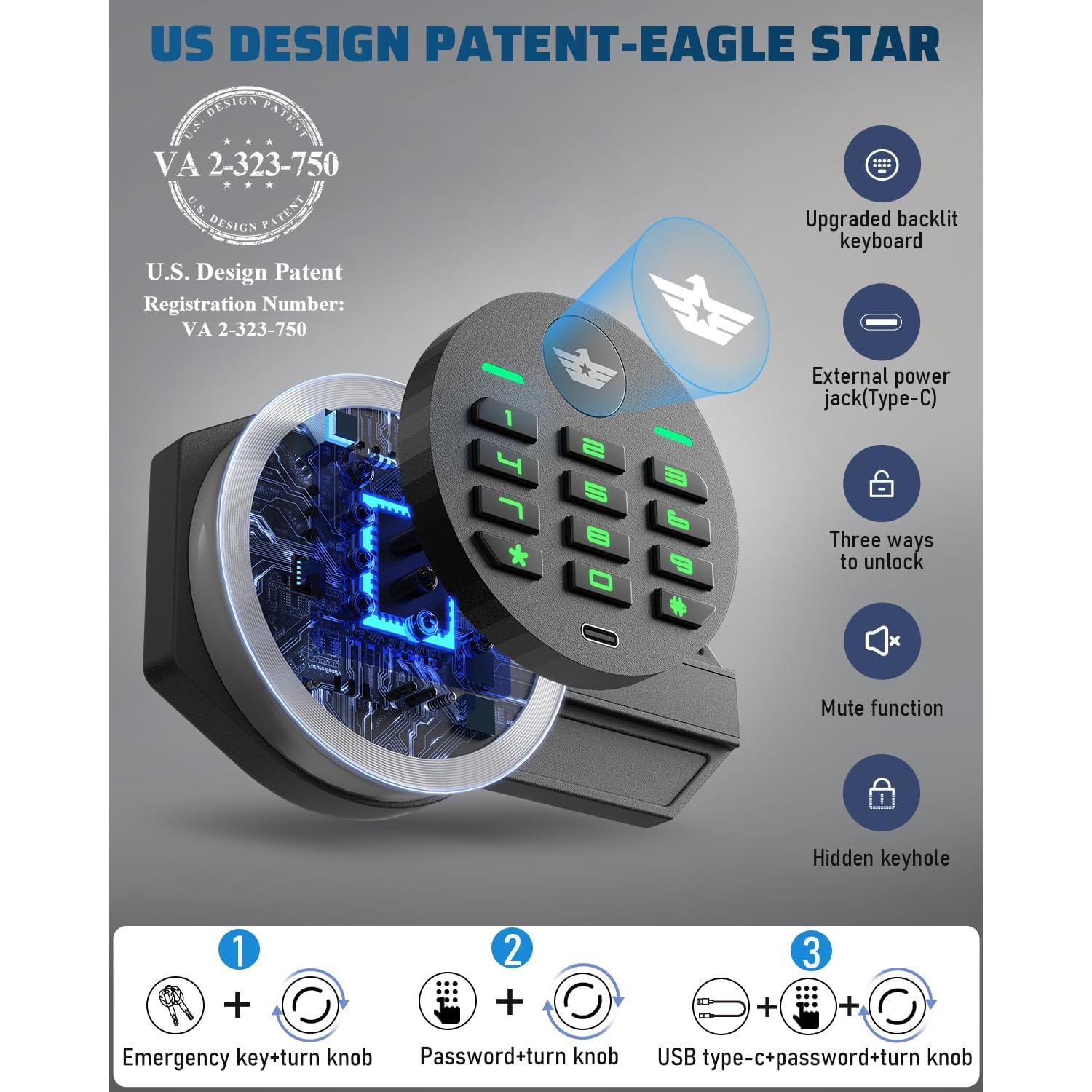Caja Fuerte Kavey 1.2 Pies Cúbicos con Teclado Digital y Alarma