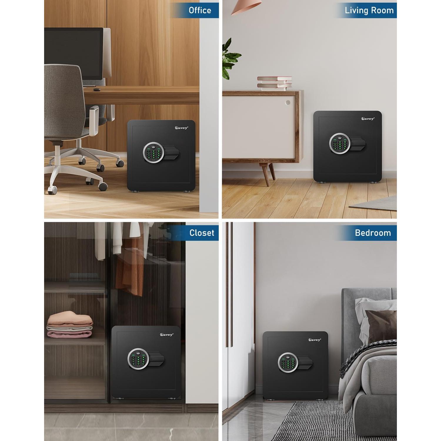 Caja Fuerte Kavey 1.2 Pies Cúbicos con Teclado Digital y Alarma