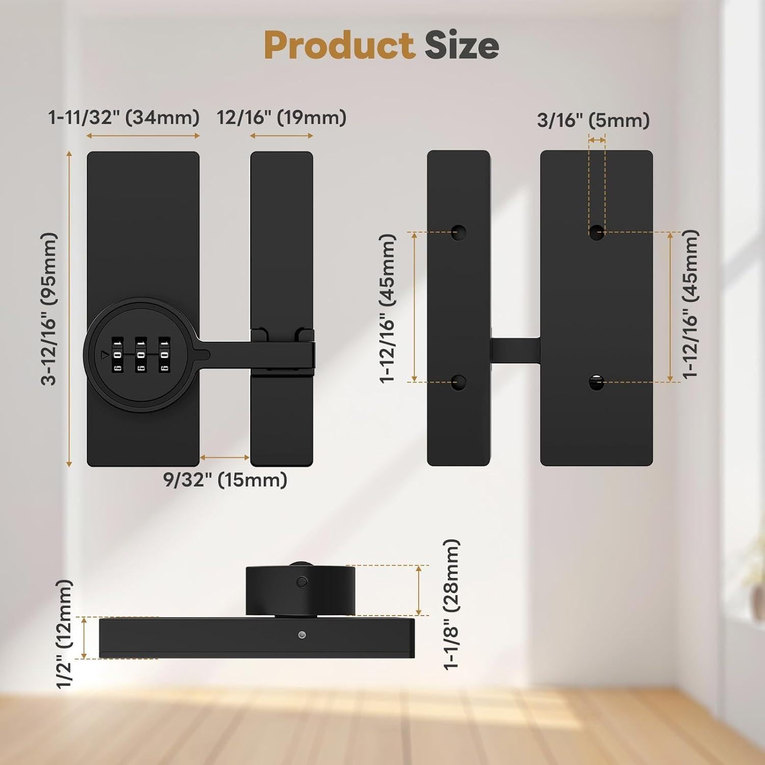 Cerradura de puerta de granero SecureLatch SEL-Code Lock02 negra