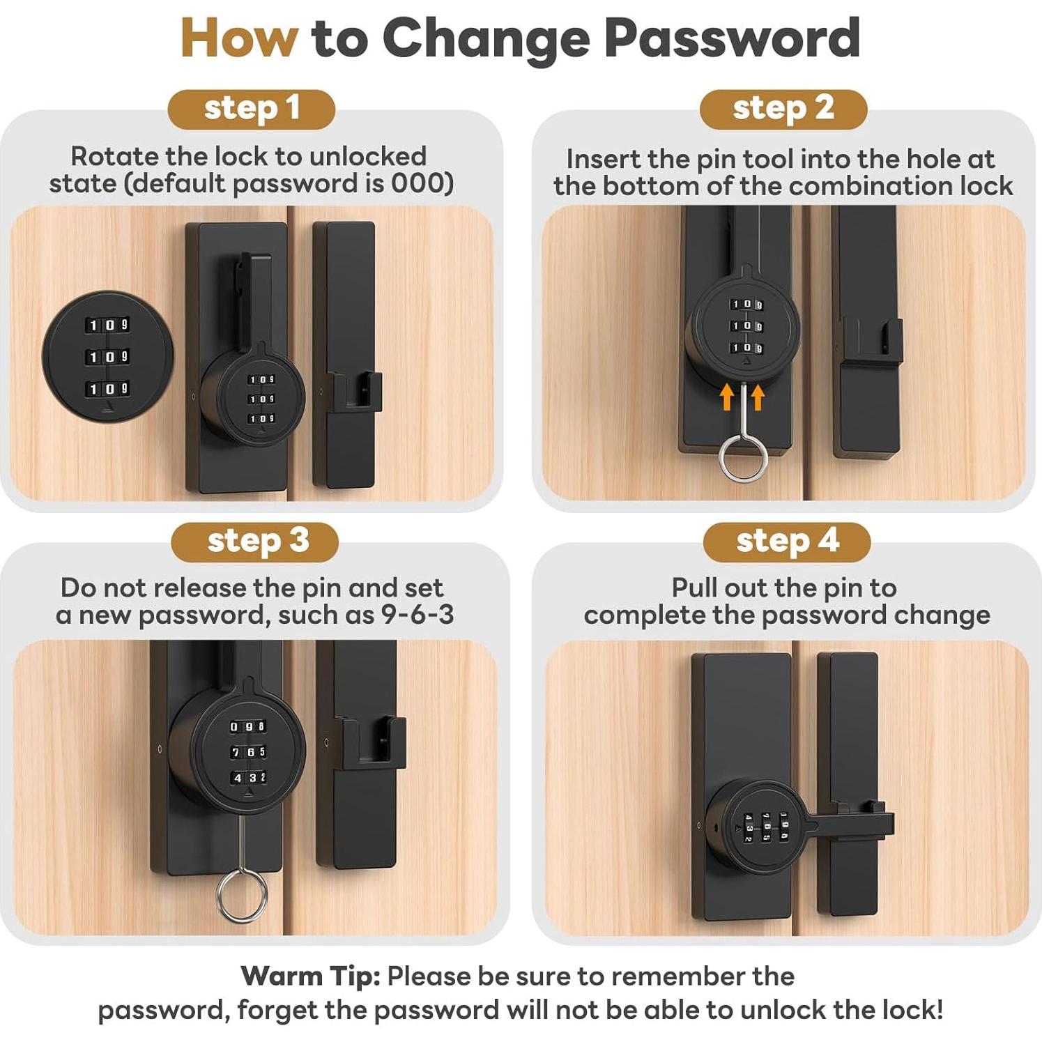 Cerradura de puerta de granero SecureLatch SEL-Code Lock02 negra