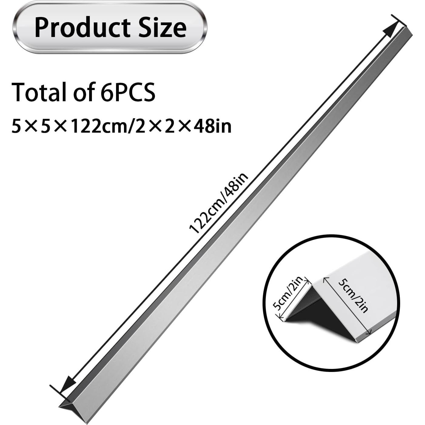 Protector de Esquina de Aluminio SOLICASE 6PCS 5.08x5.08x121.92cm