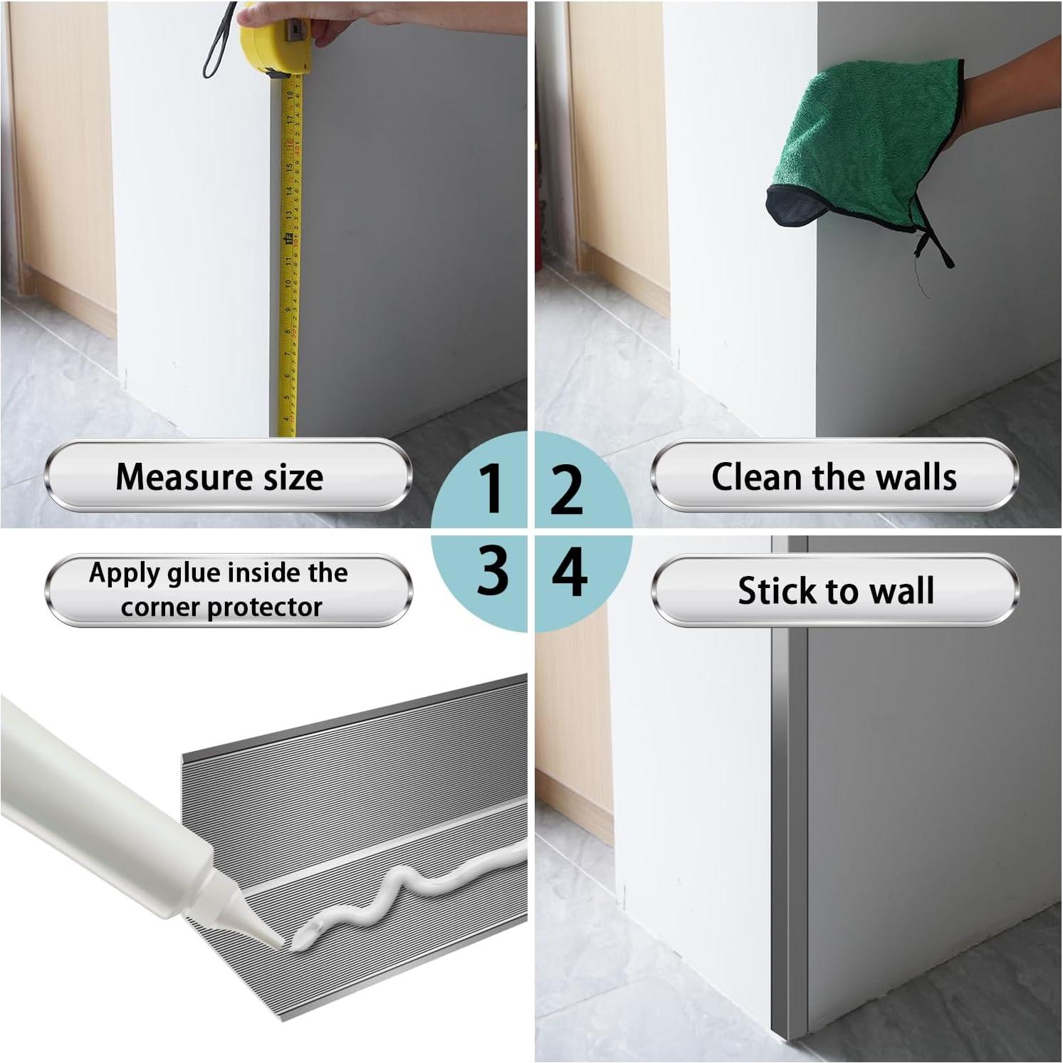 Protector de Esquina de Aluminio SOLICASE 6PCS 5.08x5.08x121.92cm