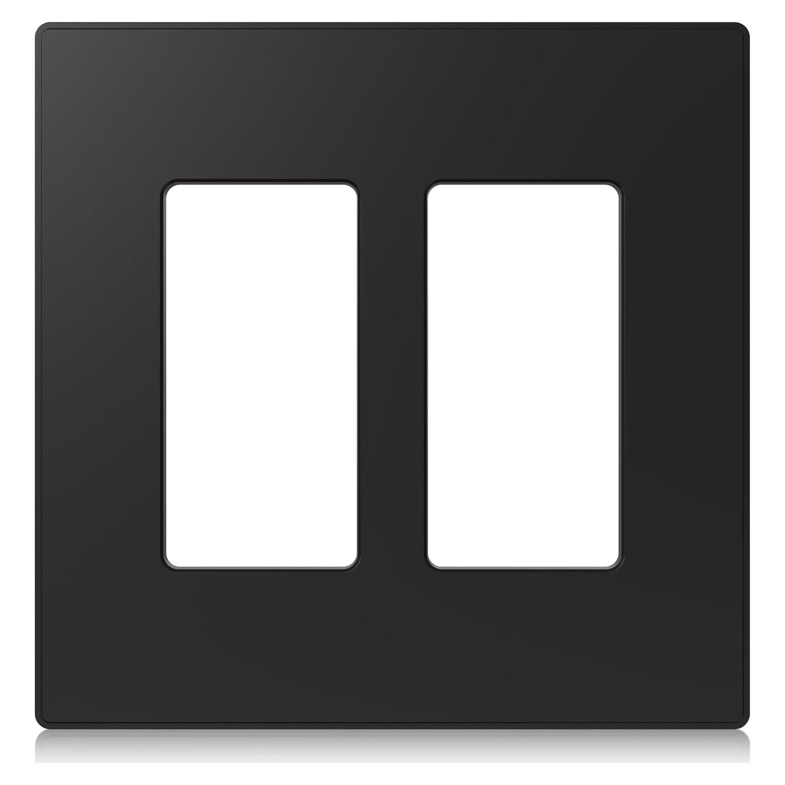 Placa de Pared Decorativa Sin Tornillos ELEGRP 2 Gang Negro Mate