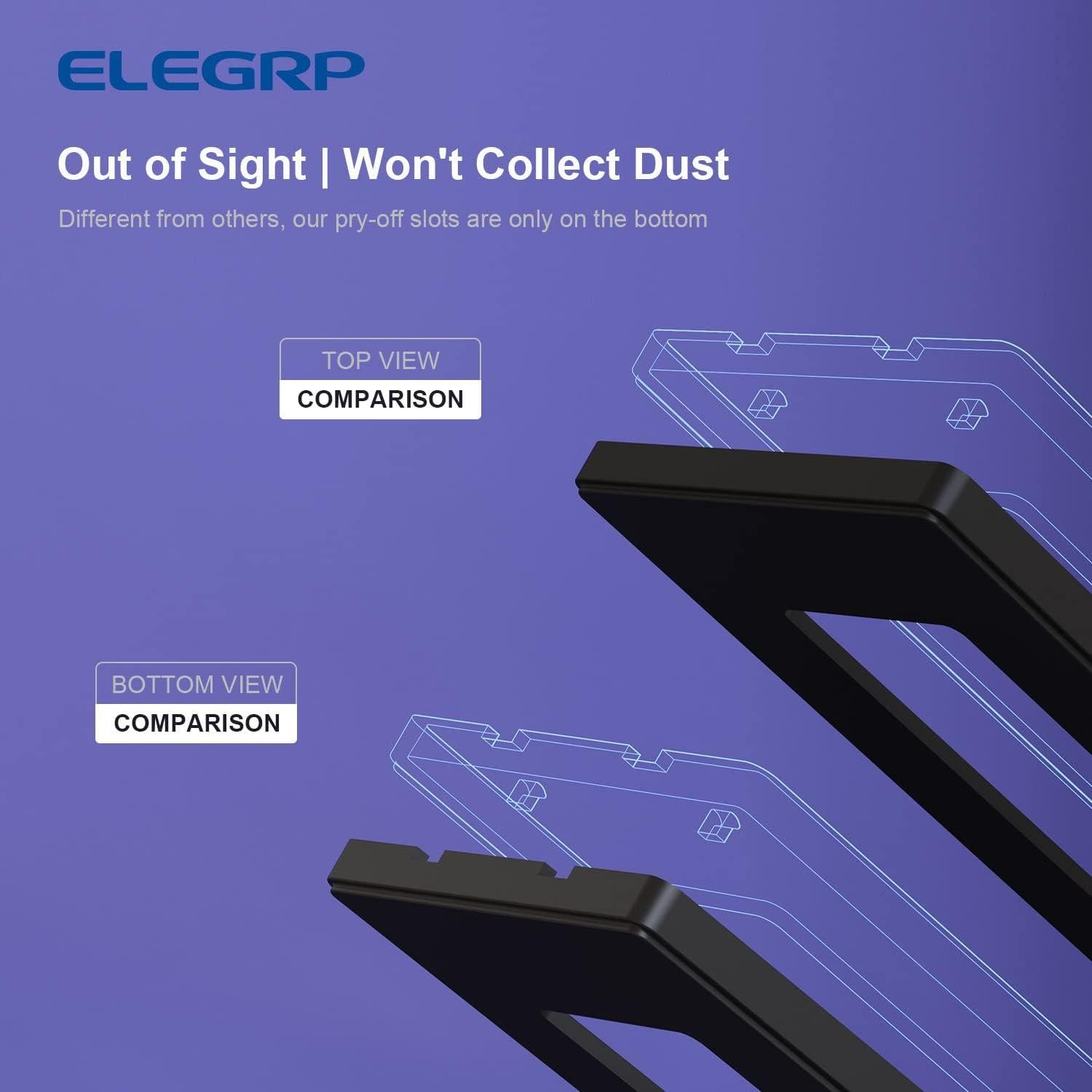 Placa de Pared Decorativa Sin Tornillos ELEGRP 2 Gang Negro Mate