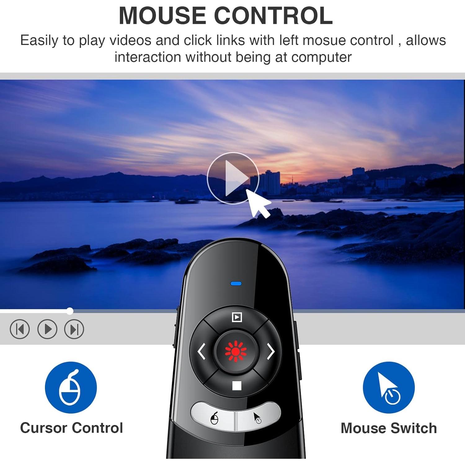 Clicker Presentador Inalámbrico DINOSTRIKE 2 en 1 USB y Tipo C