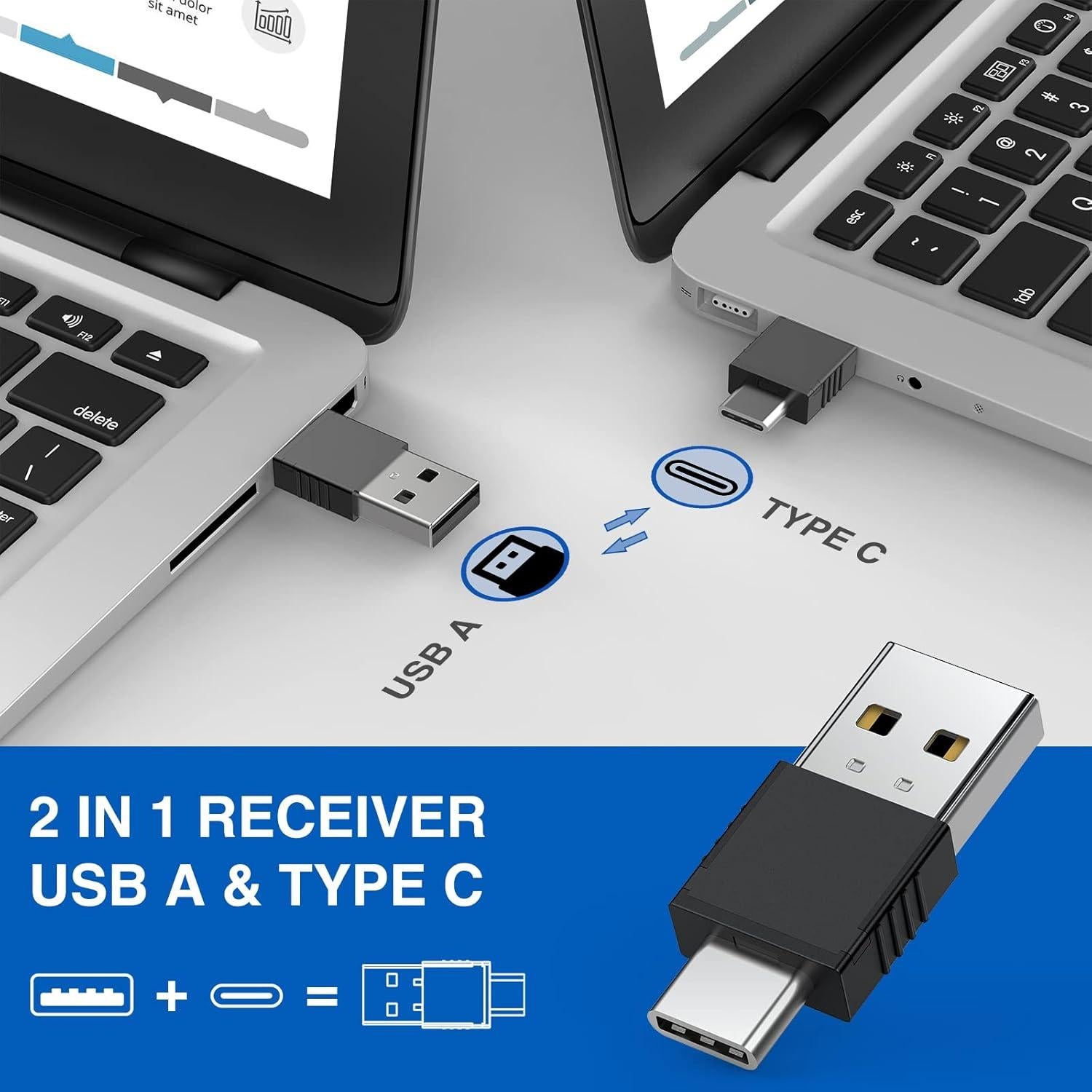 Clicker Presentador Inalámbrico DINOSTRIKE 2 en 1 USB y Tipo C