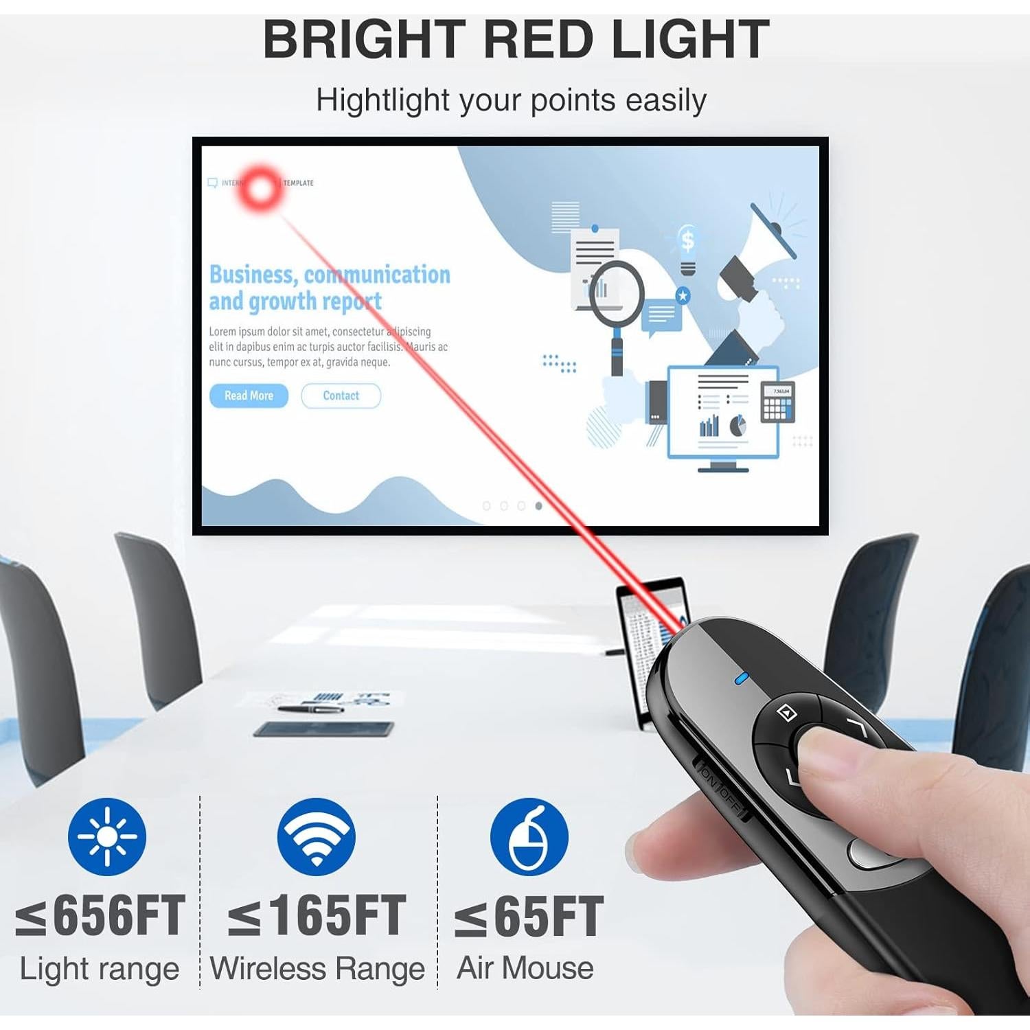 Clicker Presentador Inalámbrico DINOSTRIKE 2 en 1 USB y Tipo C