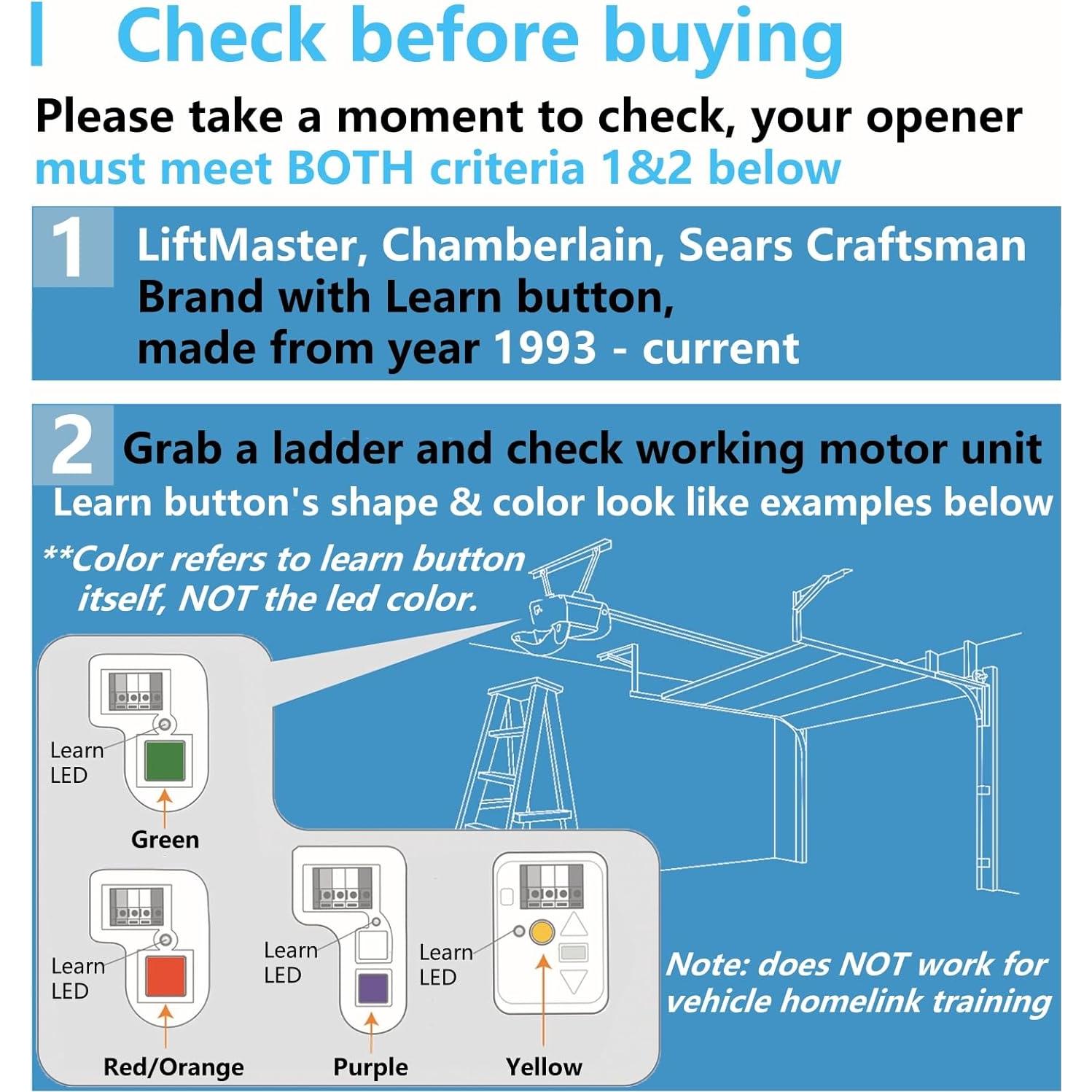 Control Remoto Mini para Puerta de Garaje Acvoce 2 Botones