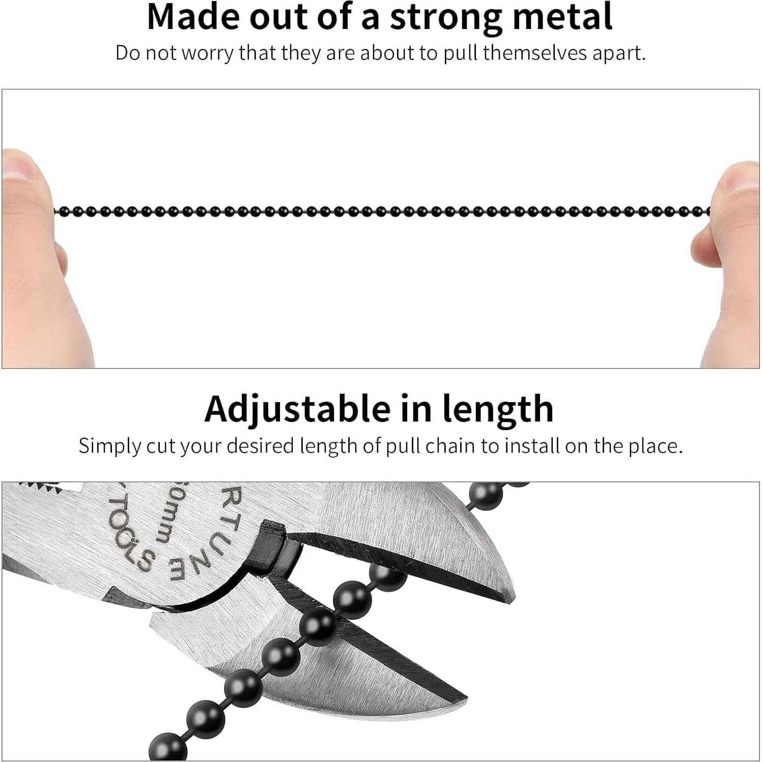 Cadena de Tirar para Ventilador de Techo IFNOW 1.98m Metal Negro