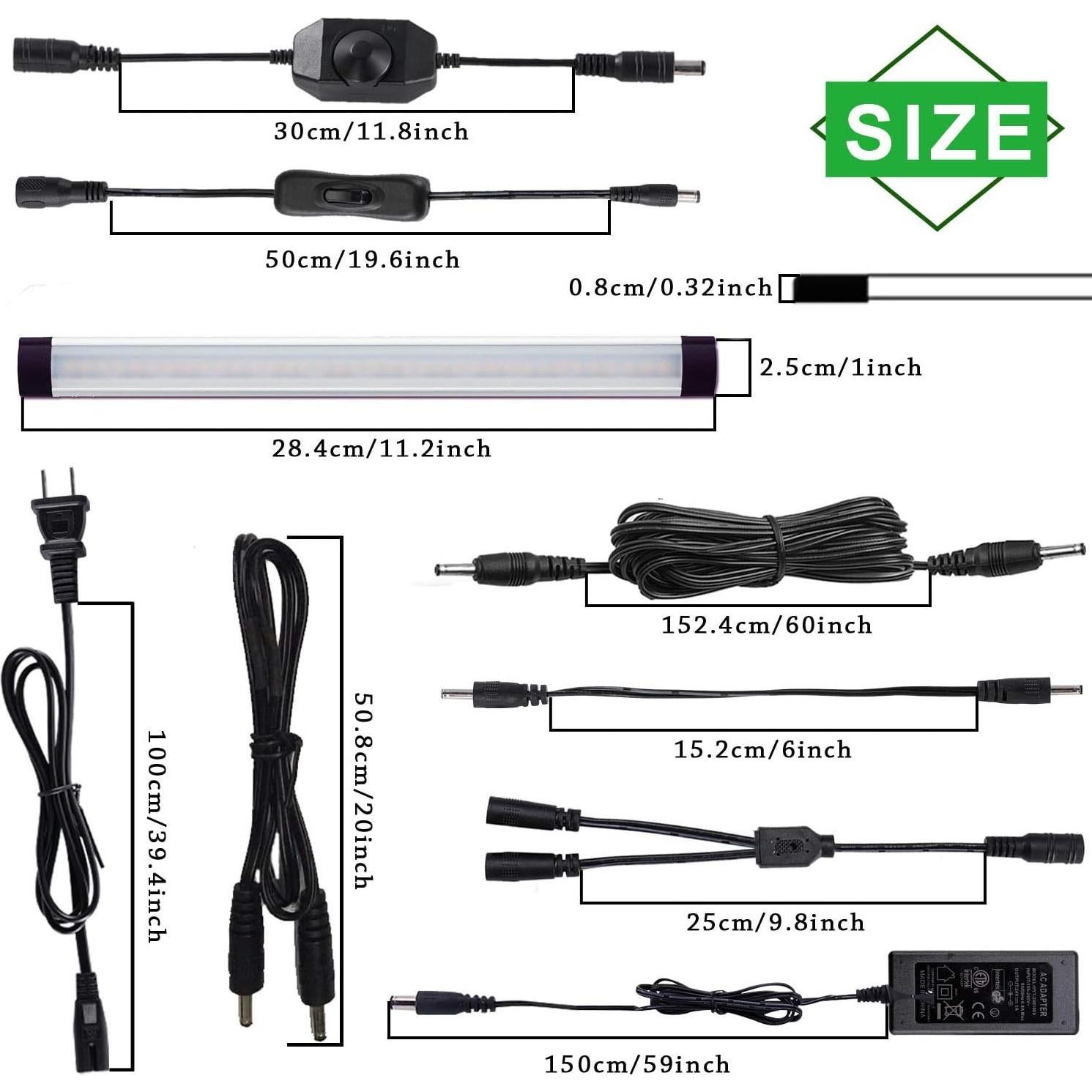 Kit de Iluminación LED Bajo Gabinete AIBOO 24W 8 Barras 2700K