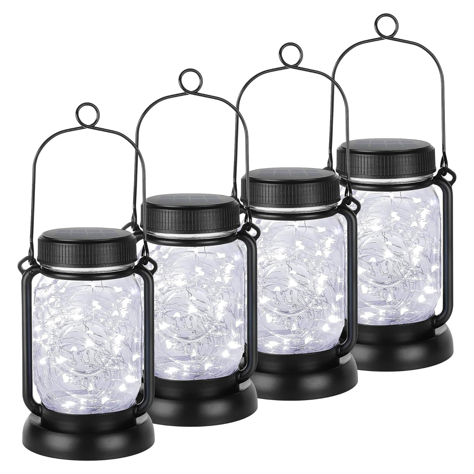 Luz Solar Colgante Mlambert Tarro de Conserva 30 LEDs Blanca Fría