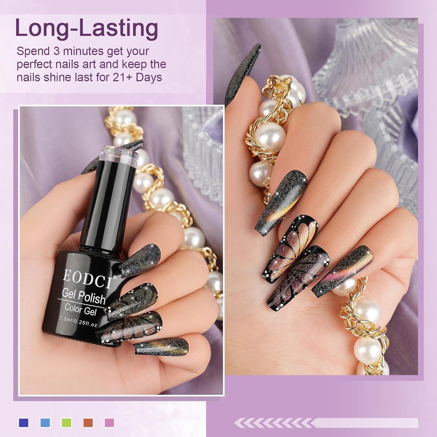 Kit de Esmalte de Uñas Gel Ojo de Gato EODCI 7.5ml x6