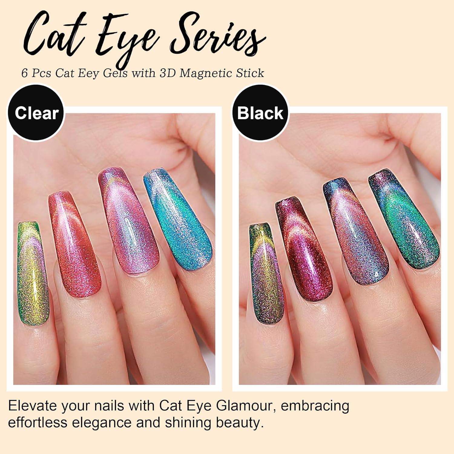 Kit de Esmalte de Uñas Gel Ojo de Gato EODCI 7.5ml x6