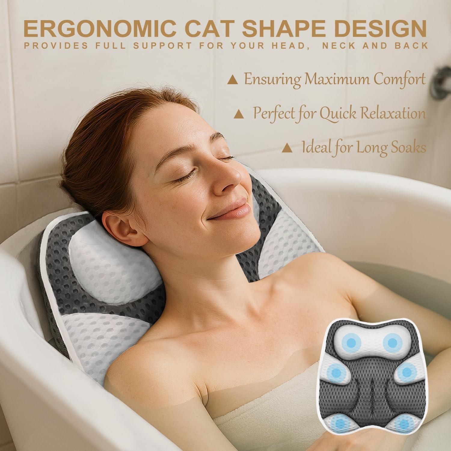 Almohada de Baño Ergonómica ZENGYING en Forma de Gato y Oso
