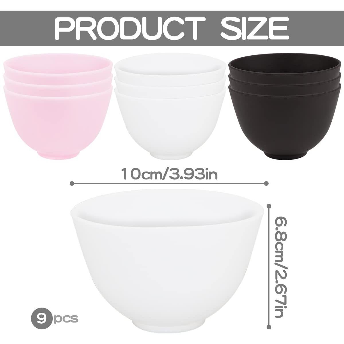 Juego de 9 Tazones de Silicona para Máscaras Faciales FERCAISH