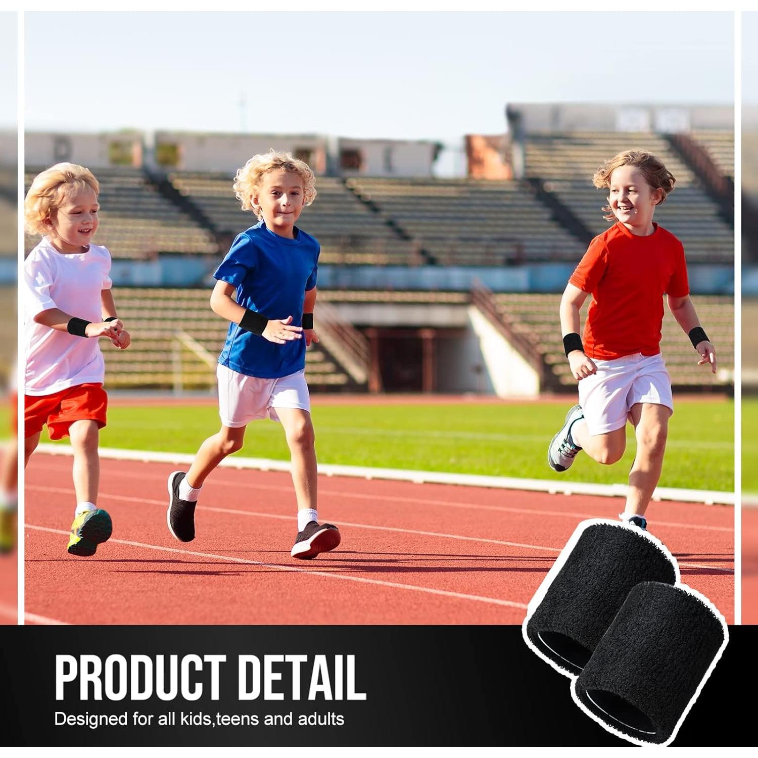 Pulseras de Muñeca Sosation 100 Piezas Algodón Negro Deportivas