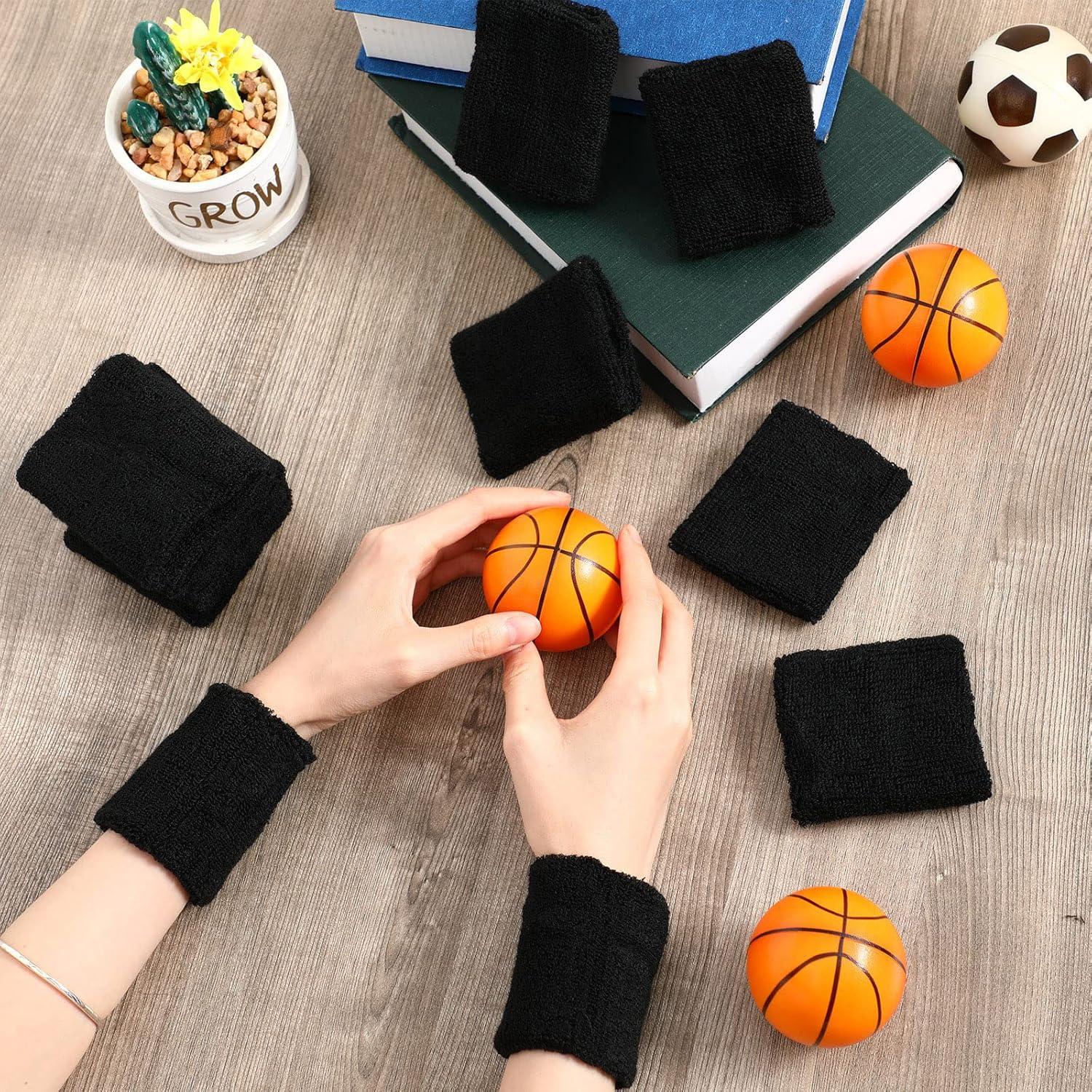 Pulseras de Muñeca Sosation 100 Piezas Algodón Negro Deportivas