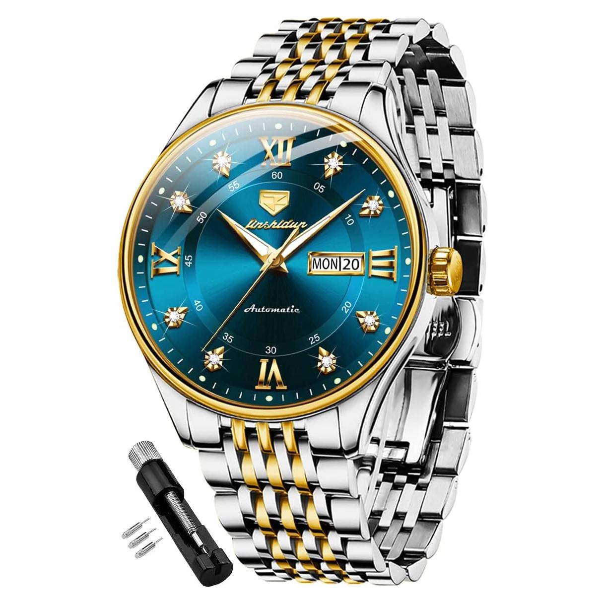 Reloj Automático OLEVS GJ-J-G8939 Doble Tonalidad Azul